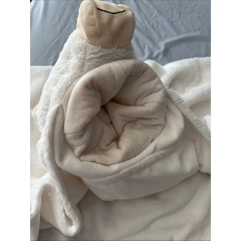 Pillowfort | Plush Unicorn Hooded Blanket - White with Gold Horn